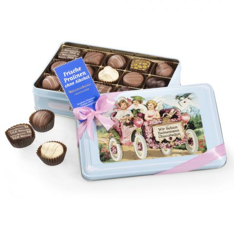 Heinemann chocolates without alcohol in a blue tin box 200g