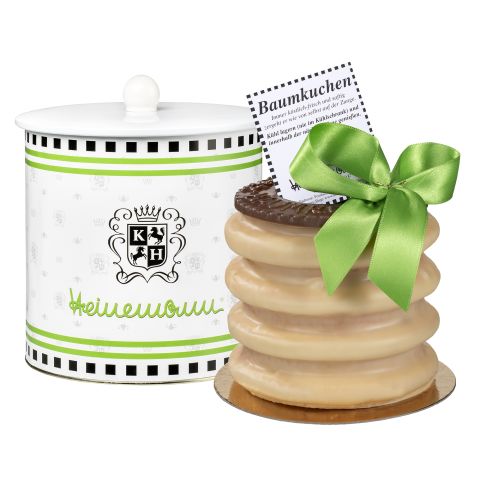 Saftiger Baumkuchen Glasur in der weißen Schmuckdose 500g