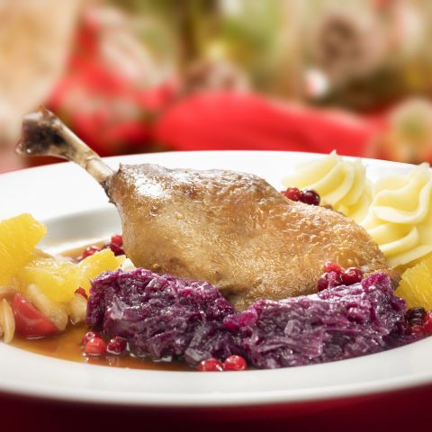 Weihnachtsmenü Entenkeule